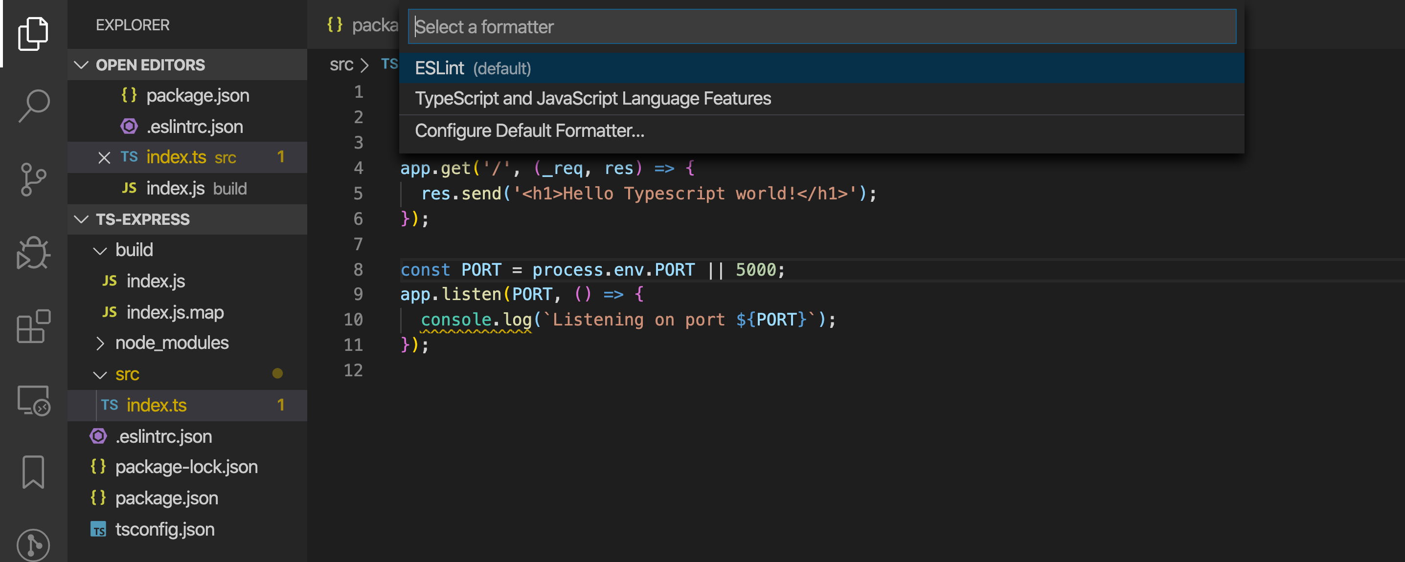 Formatting with ESLint